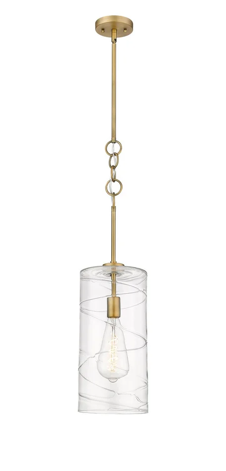 Wexford LED Mini Pendant in Brushed Brass (405|380-1S-BB-G381-8CL-BB-95-LED)