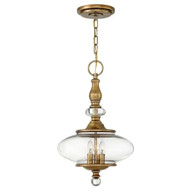 Wexley 3 Light Heritage Brass Pendant Light
