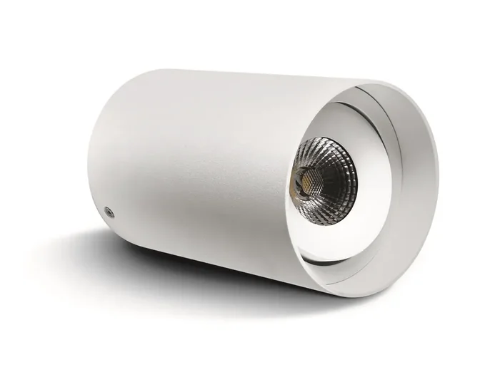 White 10W COB LED cylinder, with a modern design, ideal for residentialand commercial illumination.