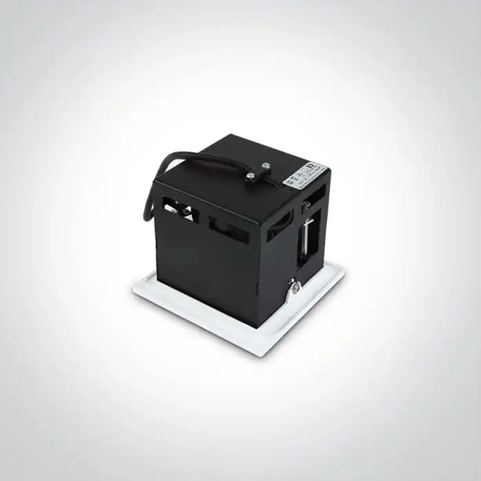 White 10W COB LED Recessed adjustable downlight, COB square range, IP20.