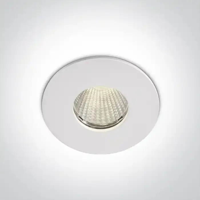 White 12W COB LED recessed spot, IP65, for general application.