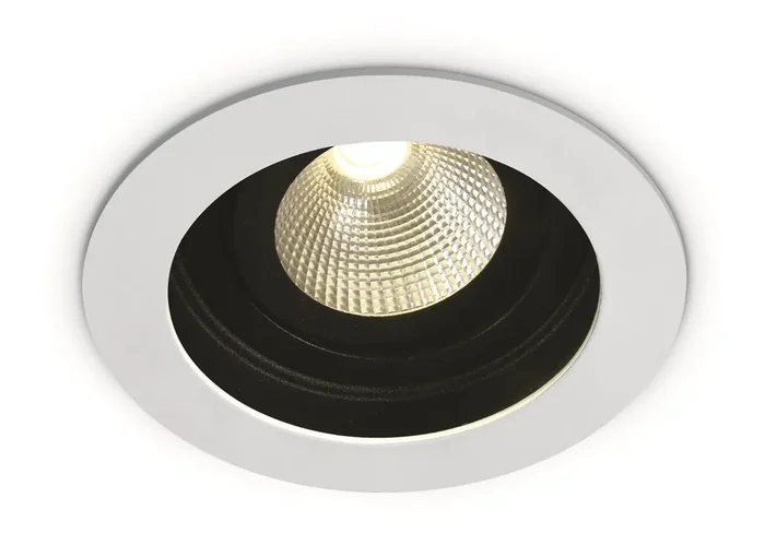White 12W LED Dark Light Recessed adjustable spot, IP44.