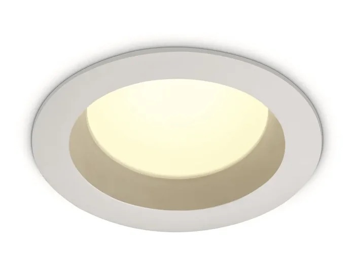 White 13W LED recessed downlight, IP54.