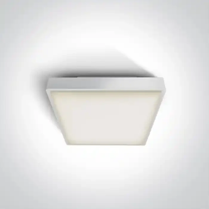 White 16W LED plafo light, IP65, ideal for both indoor and outdoorinstallation.