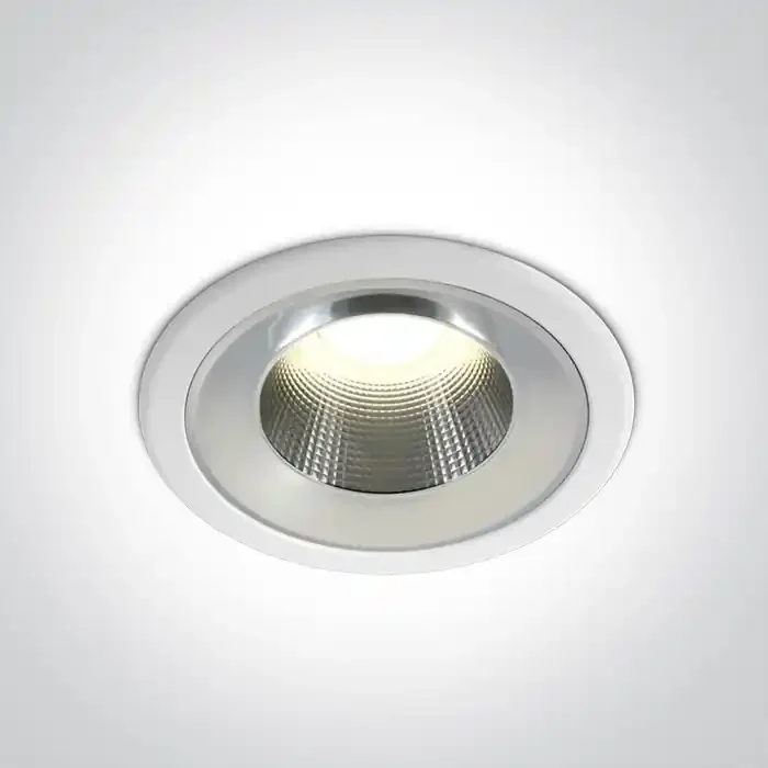 White 18W LED recessed downlight, IP54.
