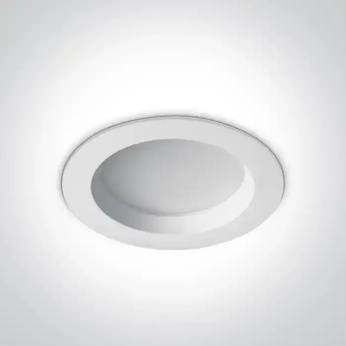 White 18W LED recessed downlight, IP54.