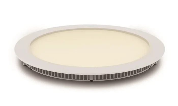 White 18W slim downlight LED, IP40, ideal for commercialapplications such as offices, galleries and showrooms.