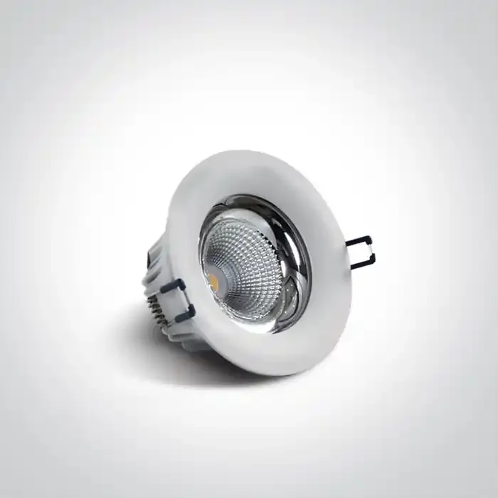 White 20W LED recessed downlight, IP65.