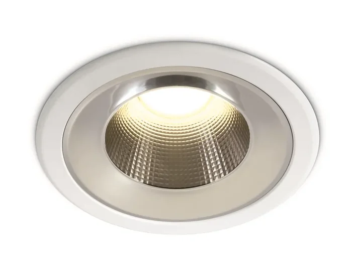 White 25W LED recessed downlight, IP54.