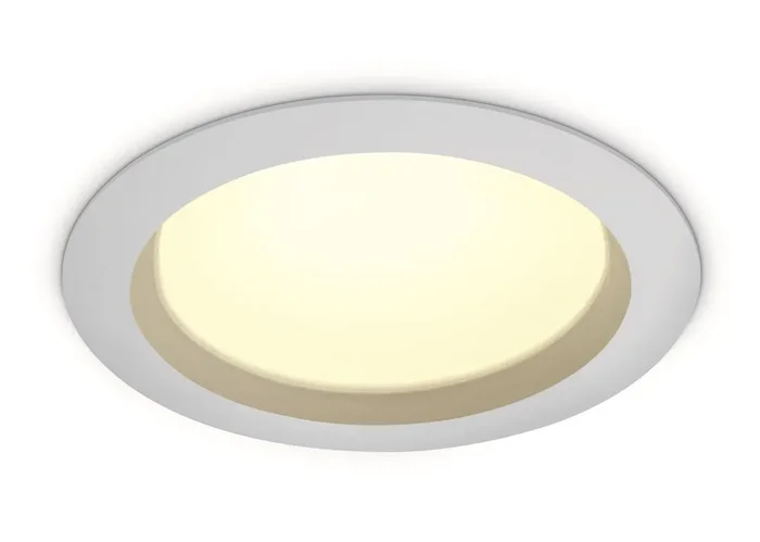 White 25W LED recessed downlight, IP54.