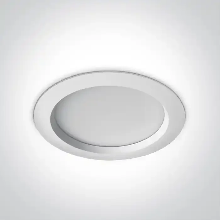 White 25W LED recessed downlight, IP54.