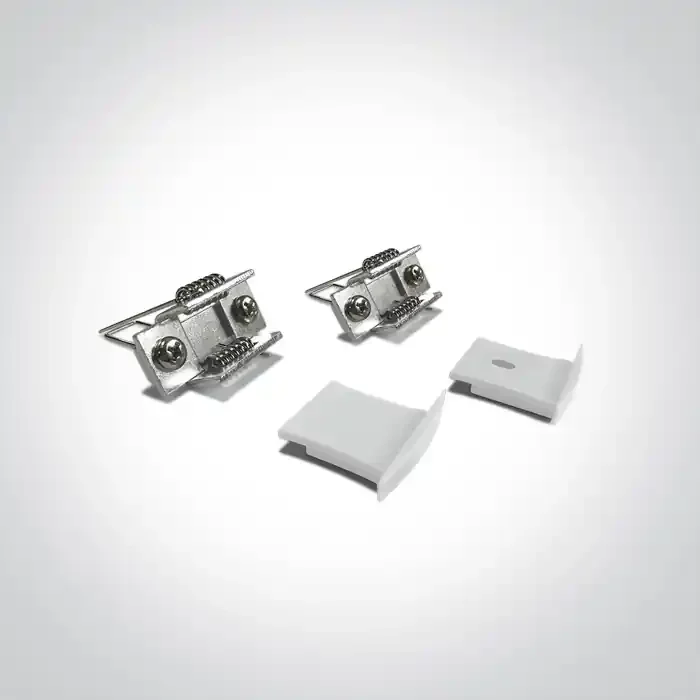 White 2m Recessed aluminium profile with PC opal diffuser.