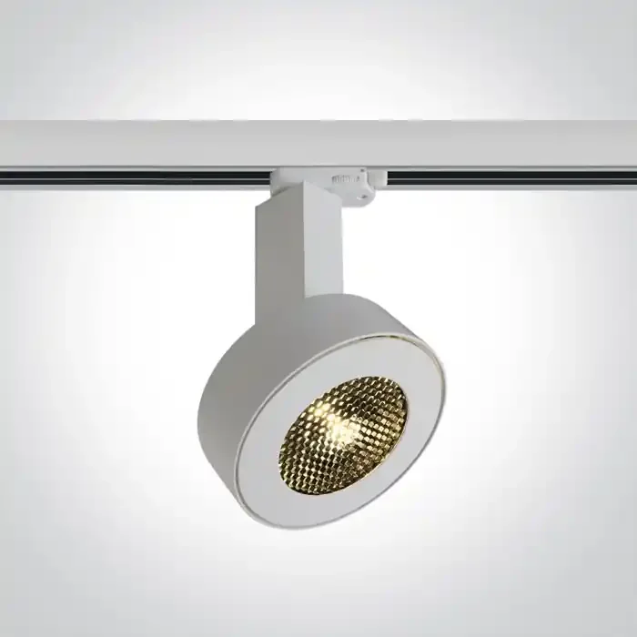 White 30W COB LED Track Spot with honeycomb Complete with 700mA driver.