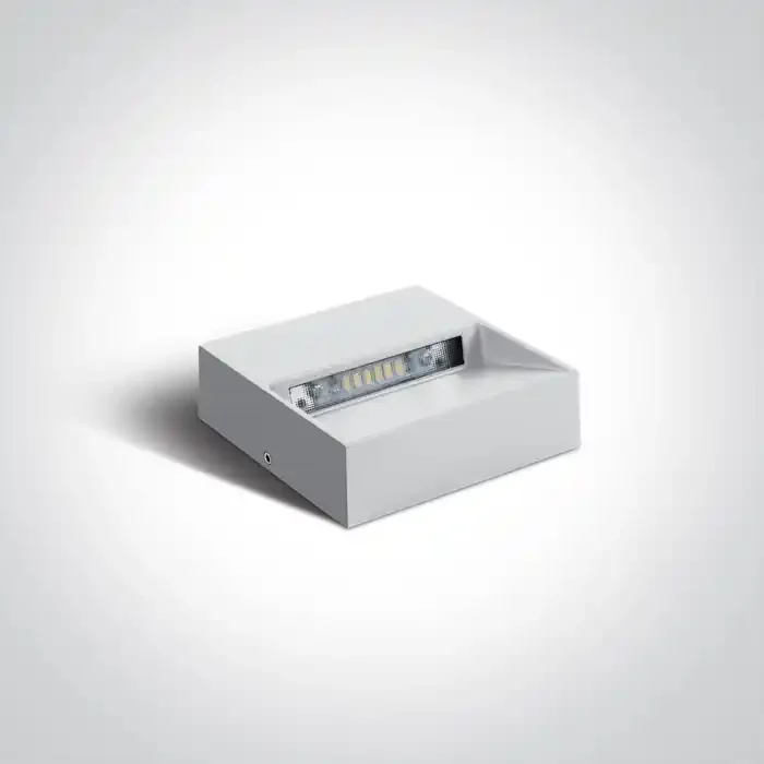 White 4W LED wall light, IP54, ideal for both indoor and outdoorinstallation.