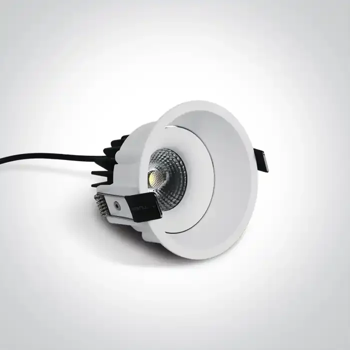 White 6,5W LED Dark Light Recessed adjustable spot, IP54.