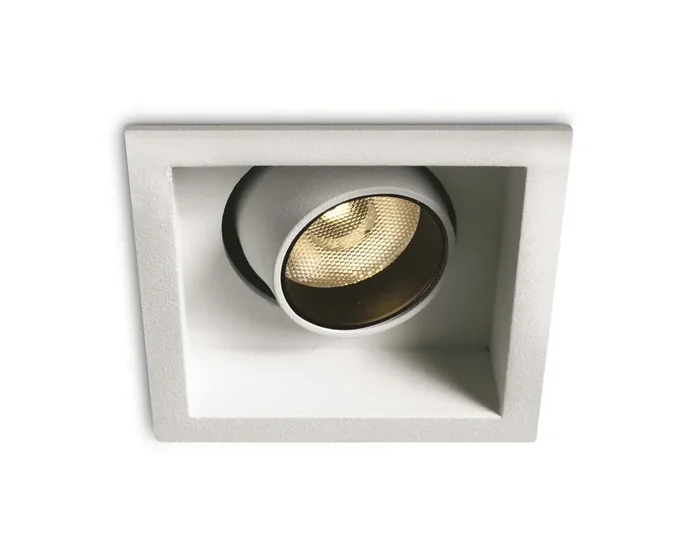 White 6W LED recessed adjustable spot, IP20.