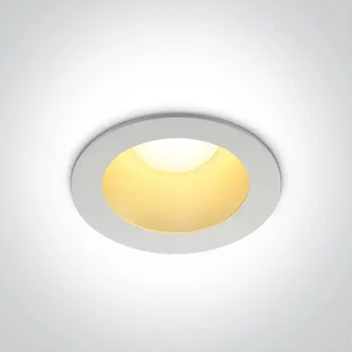 White-Brass 12W COB LED recessed downlight, for general lightingapplications.