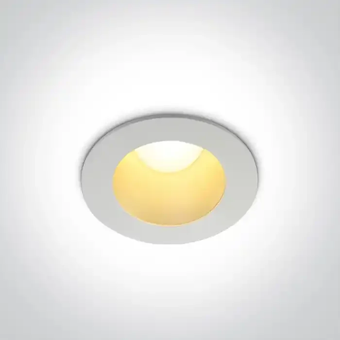 White-Brass 8W COB LED recessed downlight, for general lightingapplications.