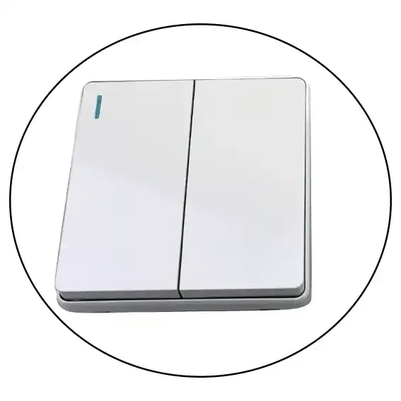 White Color Screw less Design British standard 2 Gang Wall Light Switch