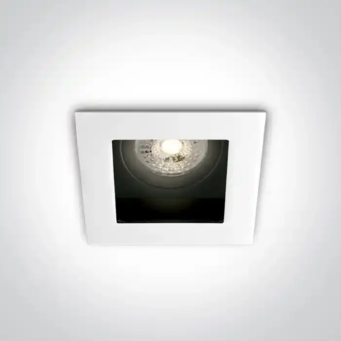 White Dark Light Recessed Square adjustable mains Swivel spot with GU10 lampholder.