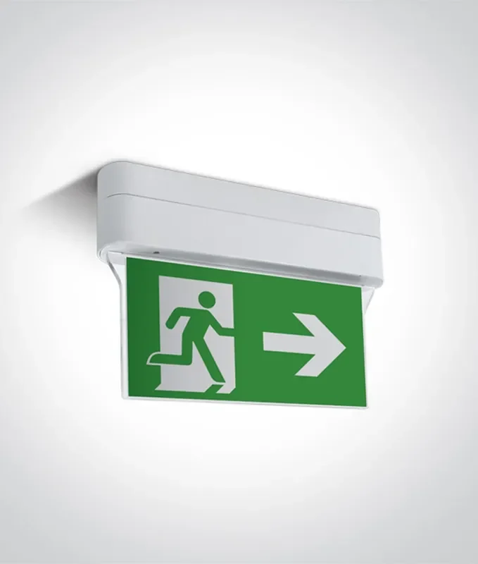 White Emergency LED Ceiling Exit Sign