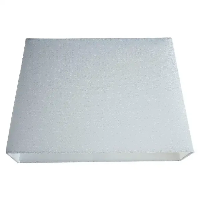 White Linen and White Inner Vintage Rectangular Tapered Shade 15″