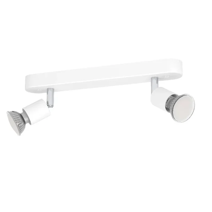 White Modern 2 Lamp Bar Cylindrical Head Adjustable Spot Light 300mm