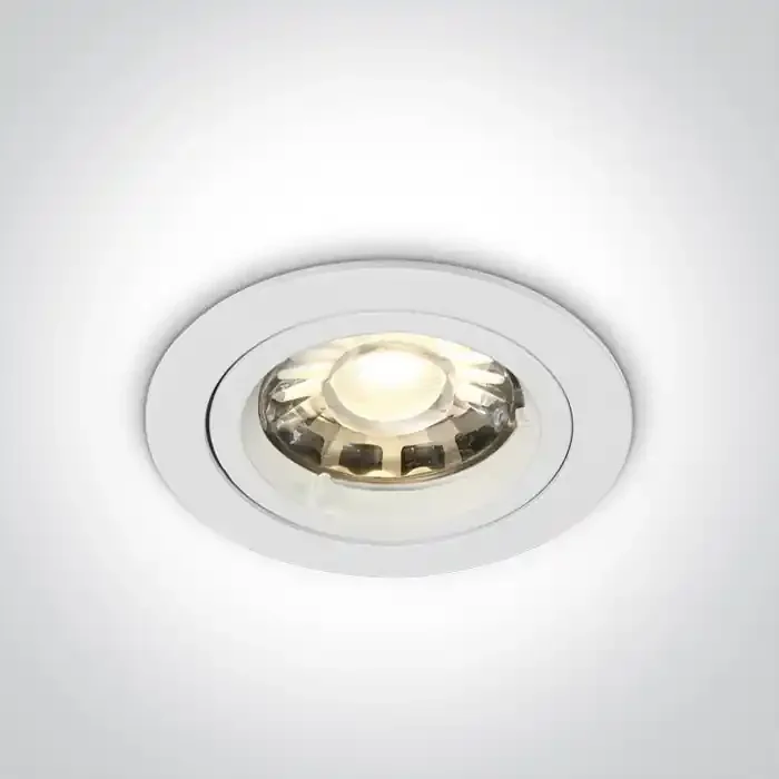 White Recessed mains spot with GU10 lampholder.