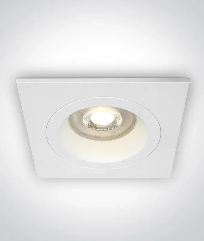 White Recessed Mains Spotlight – Dark Light