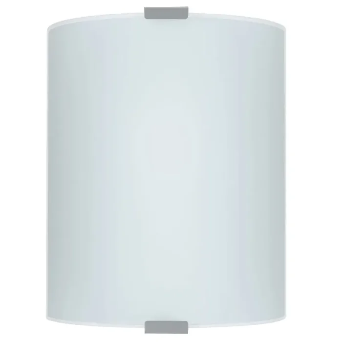 White Satinated Glass and Chrome Modern Wall & Ceiling Light 210mm
