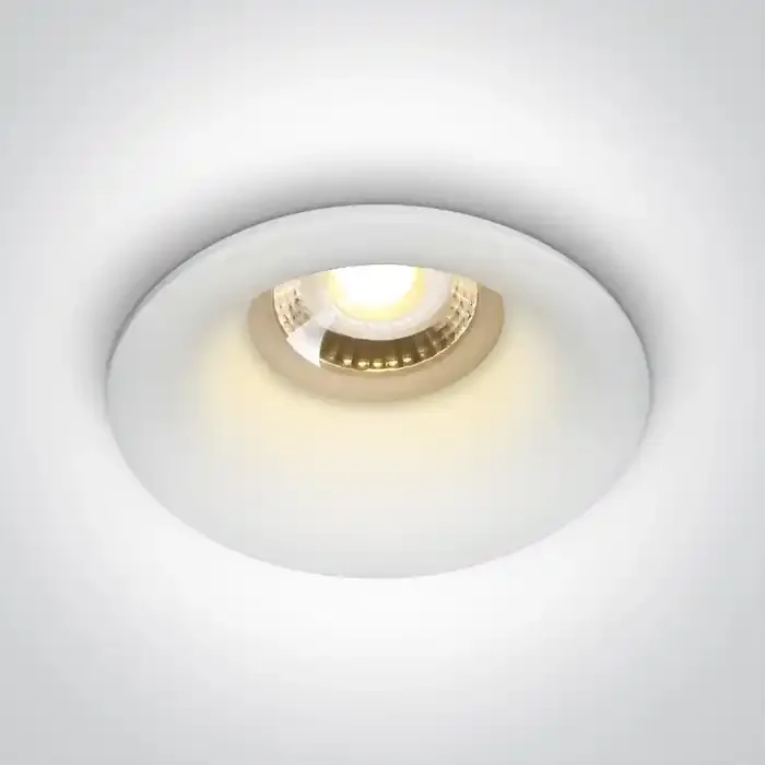White Semi trimless dark Light Recessed mains spot with GU10 lampholder.