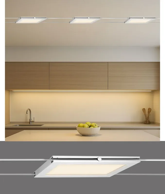 White Slimline LED Panel for 12V Cable Lighting, 9W 580lm 2700K