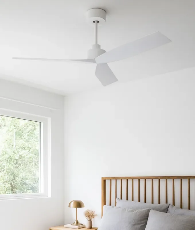 White Triple Curved Blade Trendy Ceiling Fan