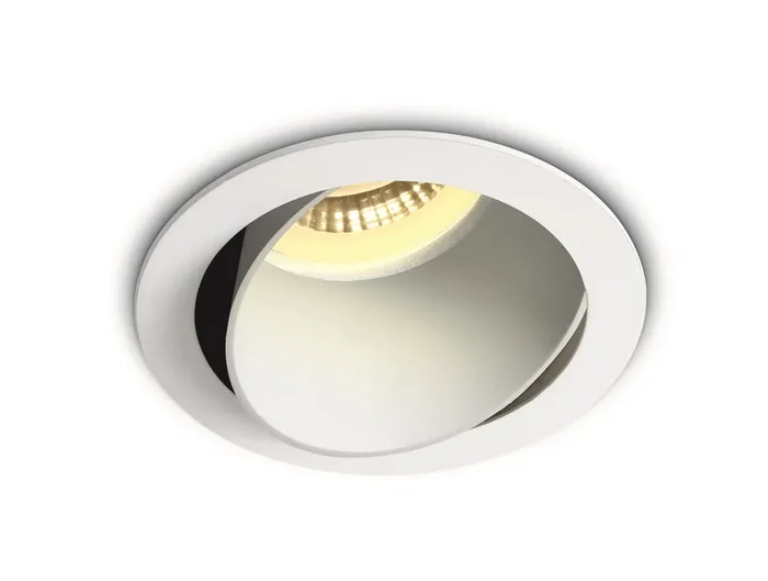 White White Body White Reflector Adjustable Dark Light Recessed mains spot with GU10 lampholder.