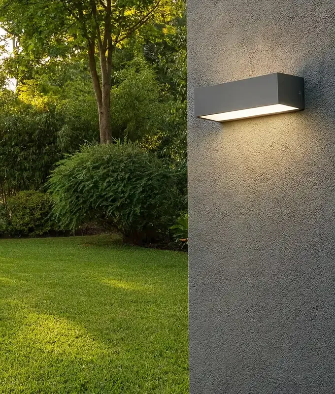 Wide LED Wall Light – IP65 Rated – Anthracite