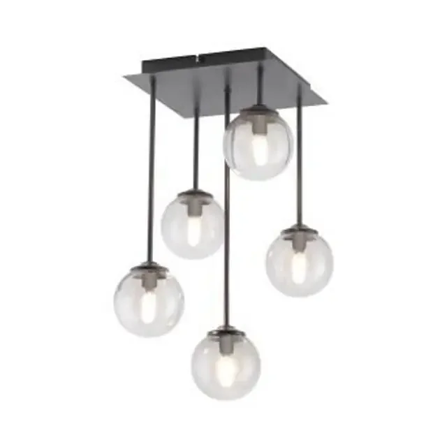 Widow 5 Light Pendant Smoked Glass