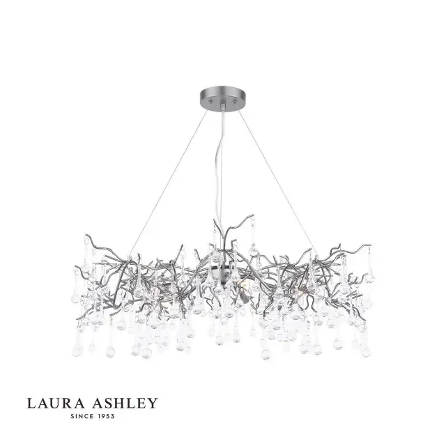 Willow 5 Light Satin Pewter with Crystal Pendant Light