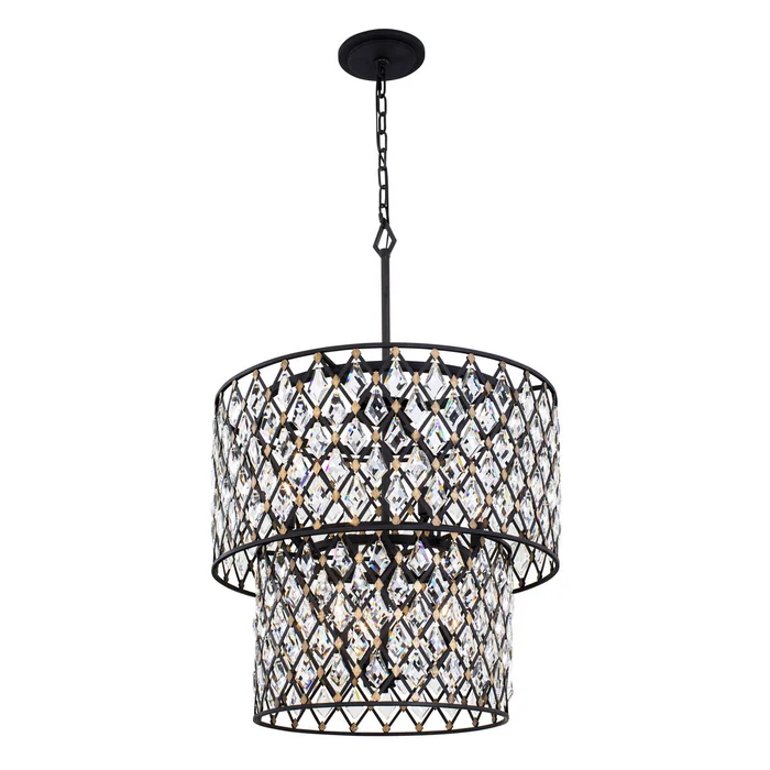 Windsor Seven Light Chandelier in Carbon/Havana Gold (137|345C07CBHG)