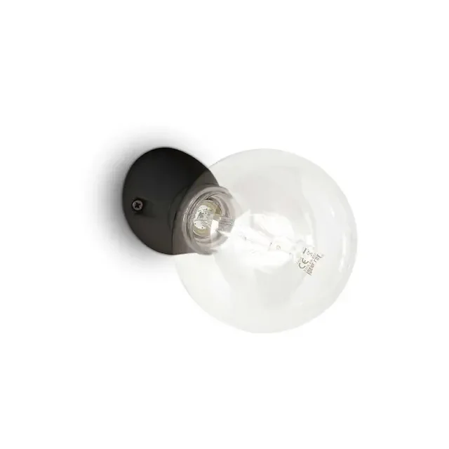 Winery AP1 Black with Clear Sphere Diffuser Wall Light