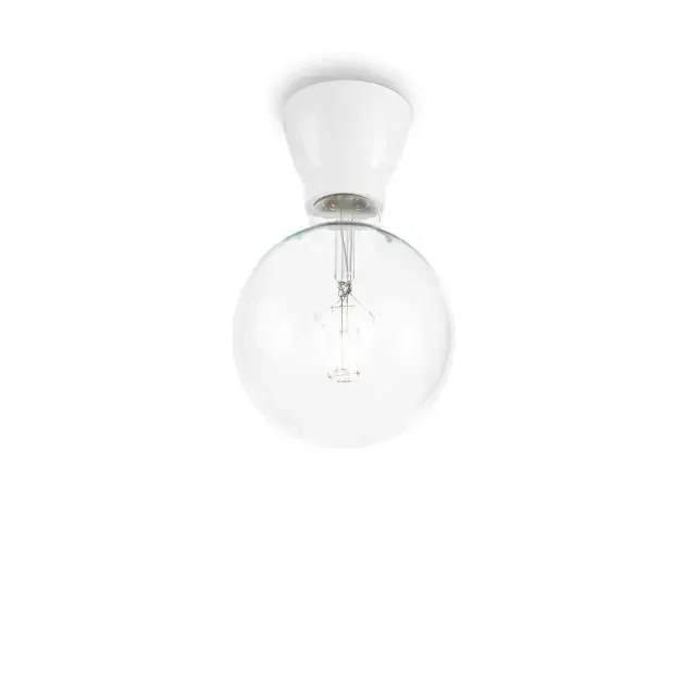 Winery PL1 White with Clear Sphere Diffuser Semi Flush Ceiling Light