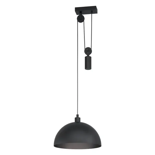 Winkworth 1 Black Steel Rise and Fall Pendant Light