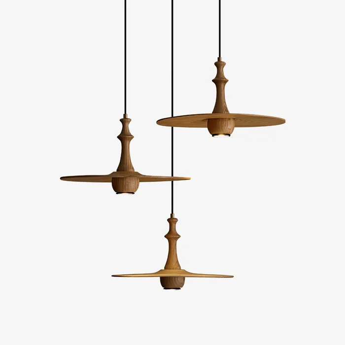 Wooden Spin Pendant Light