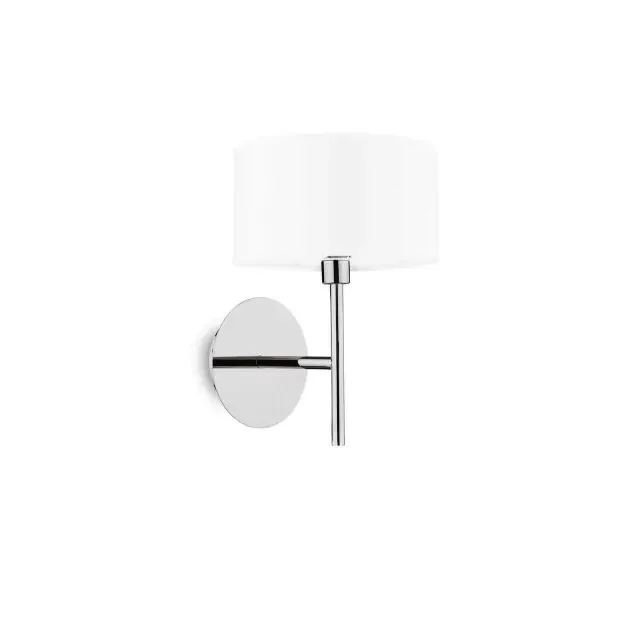 Woody AP1 Chrome with White Shade Wall Light