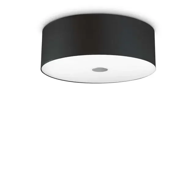 Woody PL5 5 Light Black Shaded Flush Ceiling Light