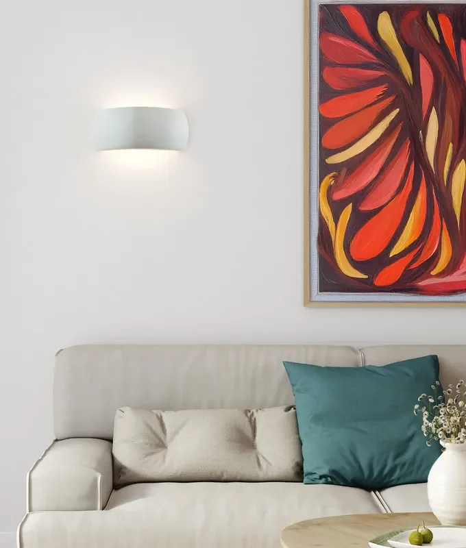 Wrap-Around Ceramic Wall Light for Up & Down Wall Washing