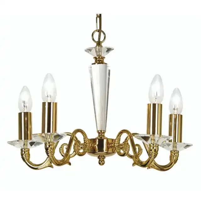 Wren 5 Light Gold with Crystal Dual Mount Pendant Light