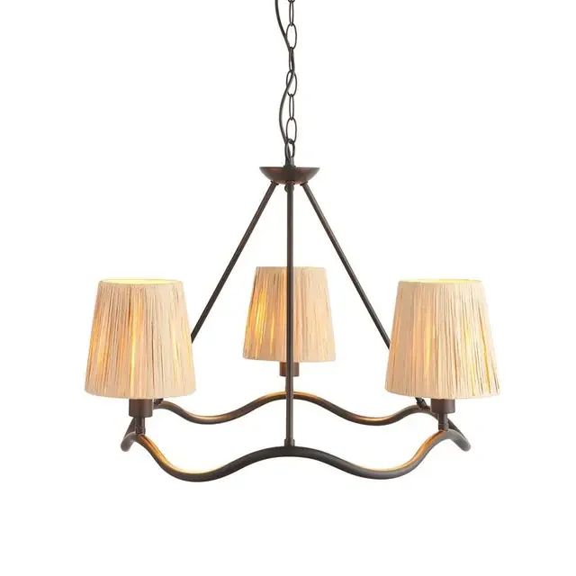 Wriggle 3 Light Matt Black with Tapered Shades Pendant Light