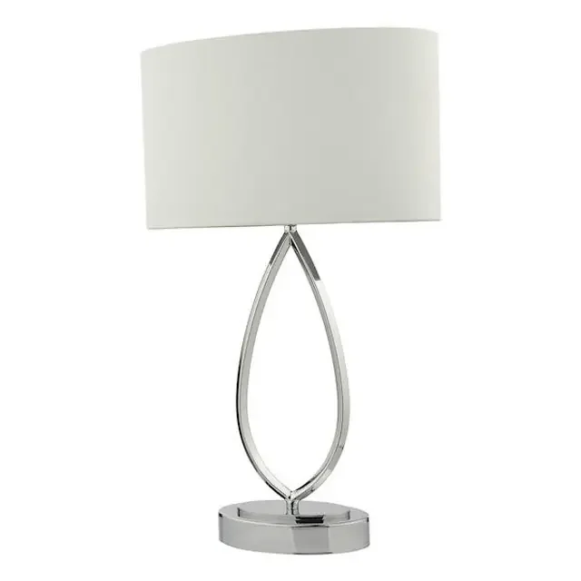 Wyatt Polished Chrome with Ivory Shade Touch Table Lamp
