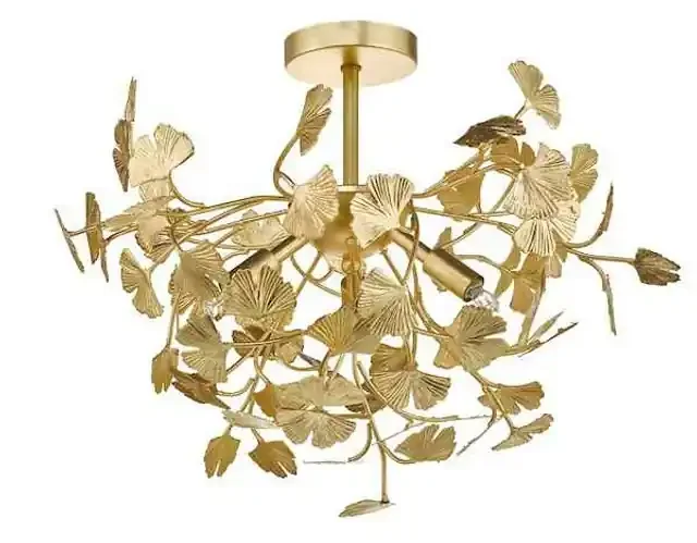 Yadira 4 Light Gold Effect Semi Flush Pendant Light