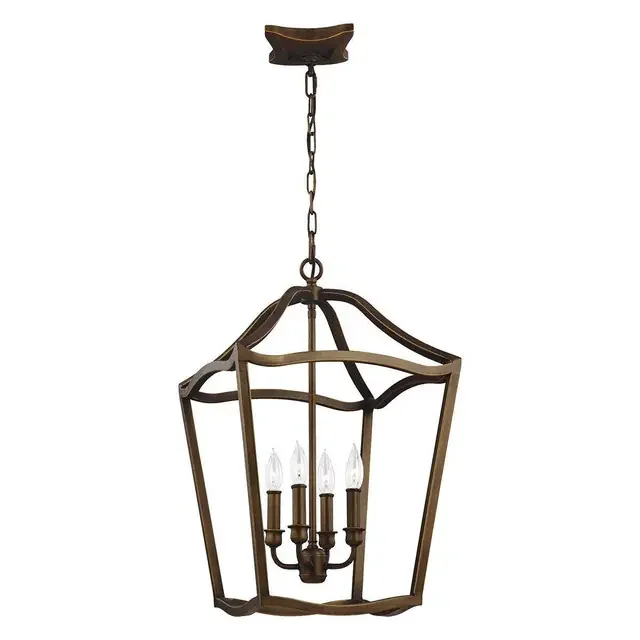 Yarmouth 4 Light Painted Aged Brass Pendant Light